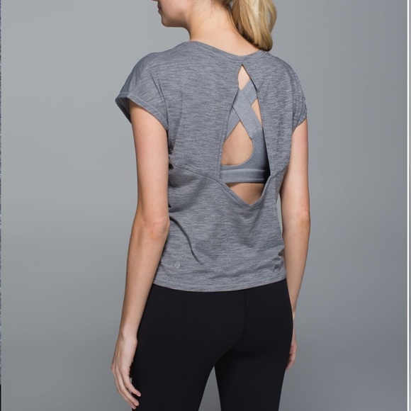 lululemon athletica Tops - Grey open back T-shirt